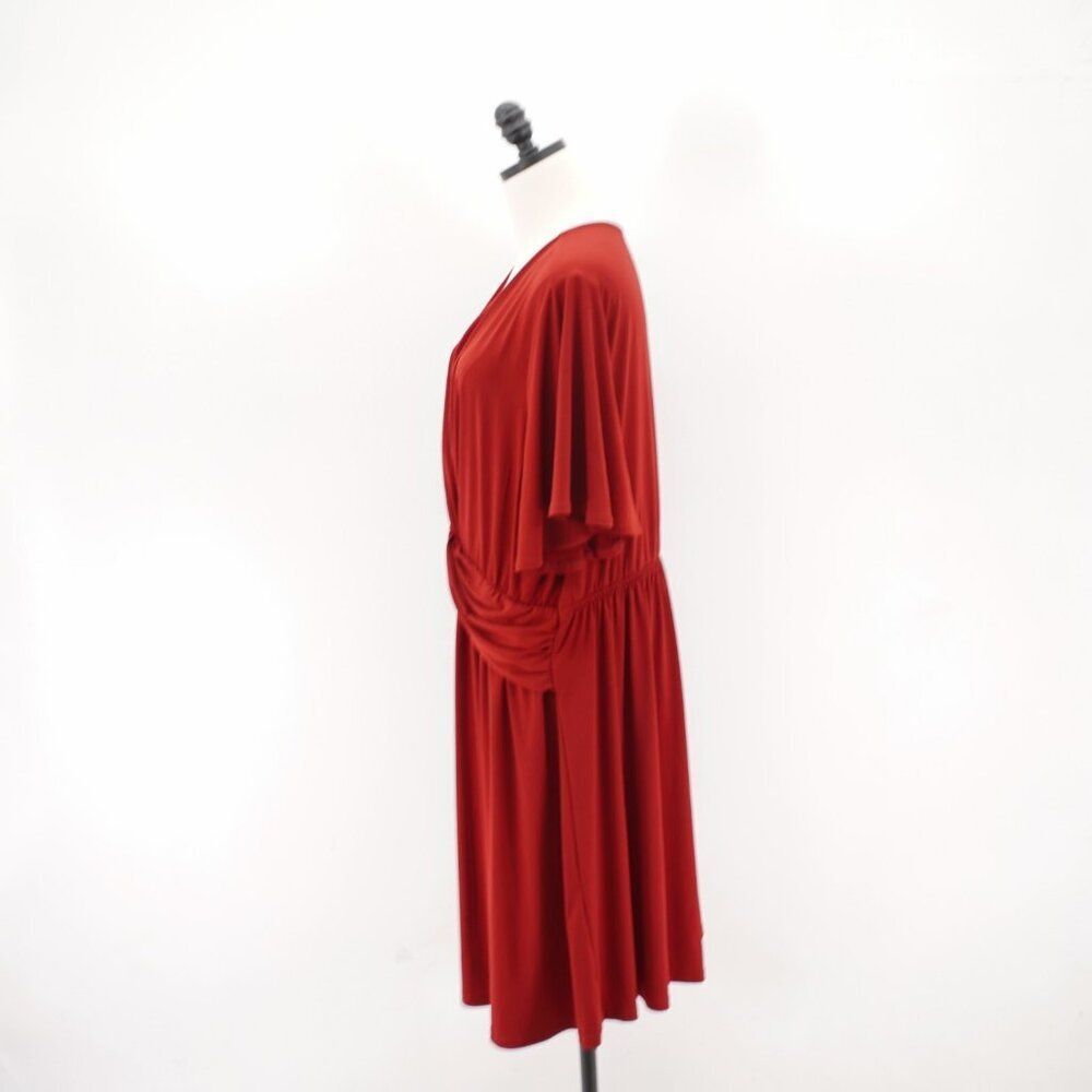 Lane Bryant V-Neck Wrap Red Shift Flutter Sleeve … - image 5